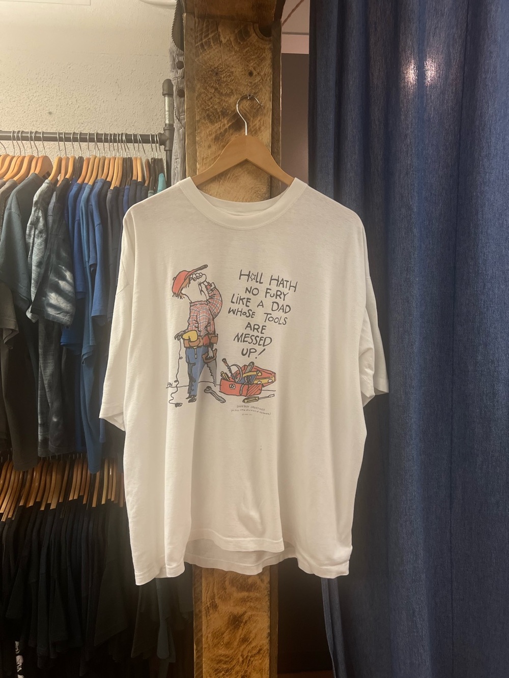 Vintage “Hell Hath No Fury Like A Dad” White Graphic T-shirt